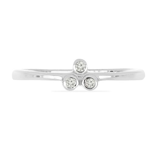 BUY REAL WHITE DIAMOND DOUBLE CUT GEMSTONE  RING IN 925 SILVER